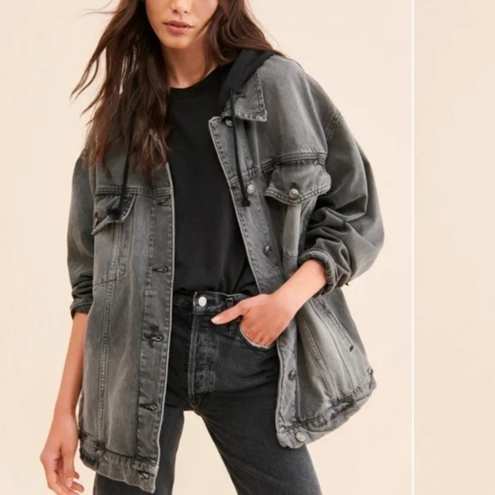 We the free denim hoodie jacket